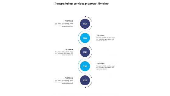 Transportation Services Proposal Timeline One Pager Sample Example Document Transportation Services Proposal Timeline One Pager Sample Example Document