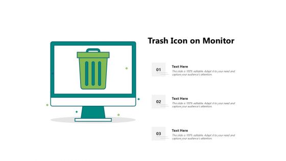 Trash Icon On Monitor Ppt PowerPoint Presentation Show Background Images PDF