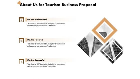 Travel And Leisure Commerce About Us For Tourism Business Proposal Ppt Outline Aids PDF