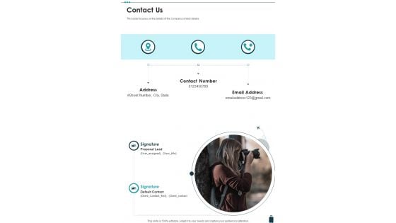 Travel Business Proposal Contact Us One Pager Sample Example Document Travel Business Proposal Contact Us One Pager Sample Example Document