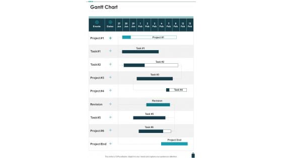 Travel Business Proposal Gantt Chart One Pager Sample Example Document