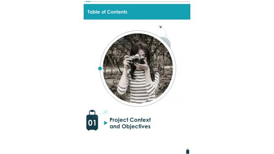 Travel Business Proposal Table Of Contents One Pager Sample Example Document Travel Business Proposal Table Of Contents One Pager Sample Example Document