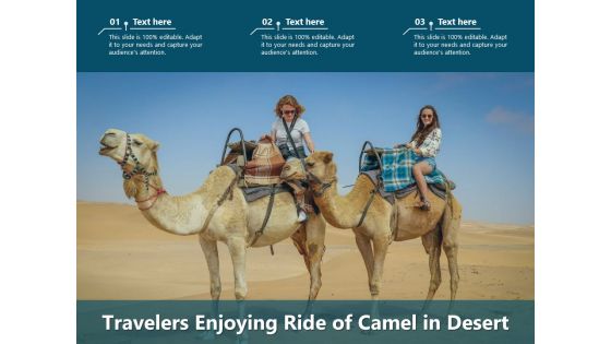 Travelers Enjoying Ride Of Camel In Desert Ppt PowerPoint Presentation File Outline PDF