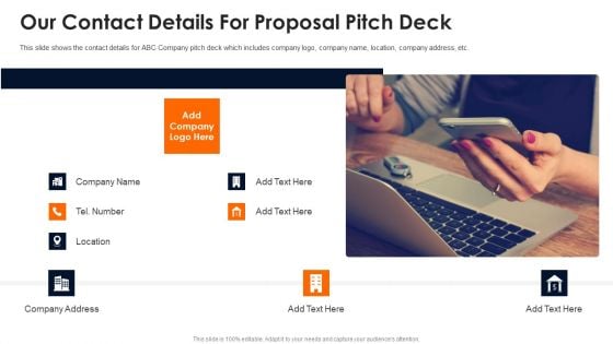 Travelling Platform Capital Funding Pitch Deck Our Contact Details For Proposal Pitch Deck Ideas PDF