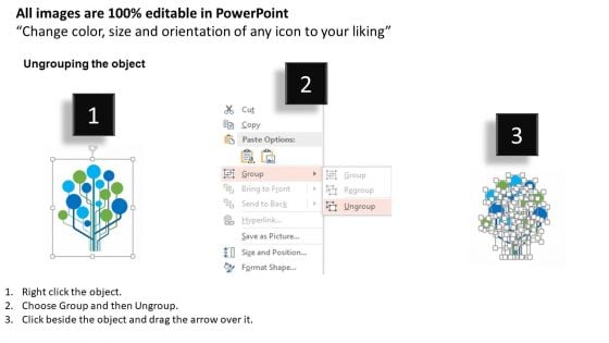 Tree Diagram With Business Icons PowerPoint Templates