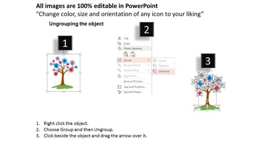 Tree Diagram With Social Media Icons Powerpoint Template