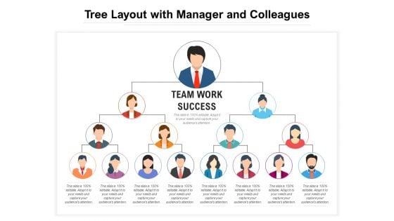 Tree Layout With Manager And Colleagues Ppt PowerPoint Presentation Gallery Background Image PDF