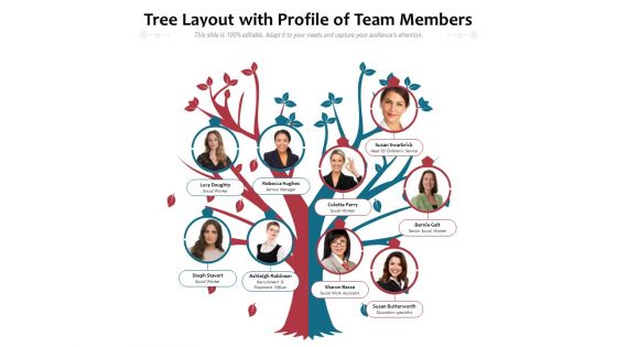 Tree Layout With Profile Of Team Members Ppt PowerPoint Presentation File Example Topics PDF