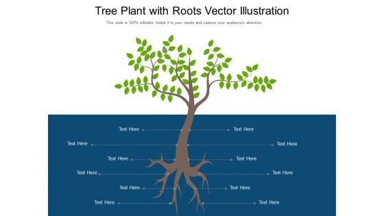 Tree Plant With Roots Vector Illustration Ppt PowerPoint Presentation Gallery Slide Download PDF