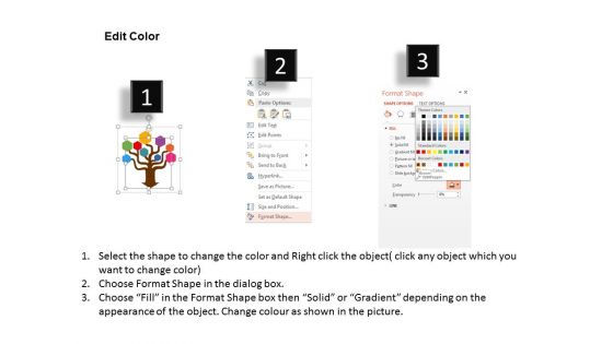 Tree With Multiple Icons On Leaves Powerpoint Template