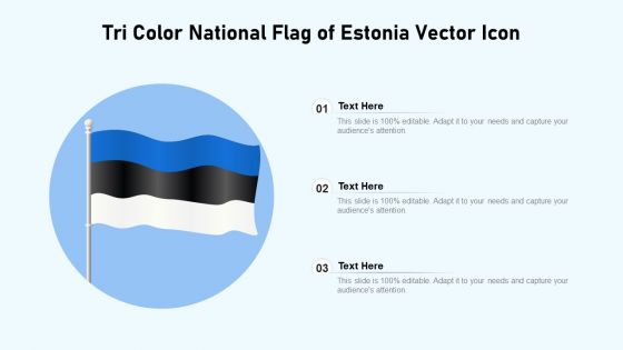 Tri Color National Flag Of Estonia Vector Icon Ppt PowerPoint Presentation Icon Slides PDF