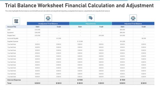 Trial Balance Worksheet Financial Calculation And Adjustment Rules PDF