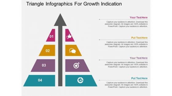 Triangle Infographics For Growth Indication Powerpoint Template