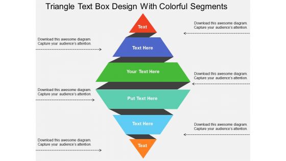 Triangle Text Box Design With Colorful Segments Powerpoint Templates
