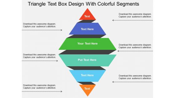 Triangle Text Box Design With Colorful Segments Powerpoint Templates