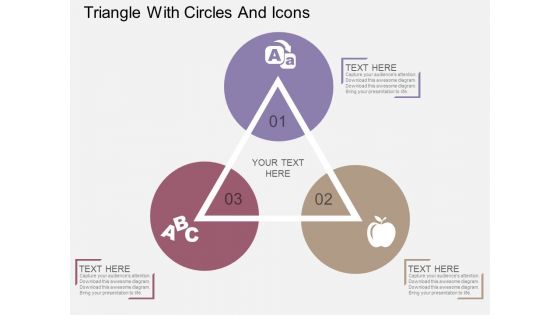 Triangle With Circles And Icons Powerpoint Template