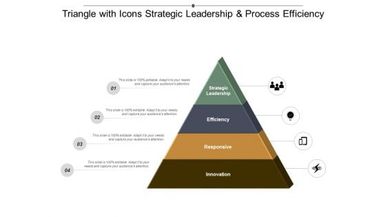 Triangle With Icons Strategic Leadership And Process Efficiency Ppt Powerpoint Presentation File Design Ideas