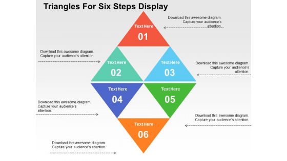 Triangles For Six Steps Display PowerPoint Templates
