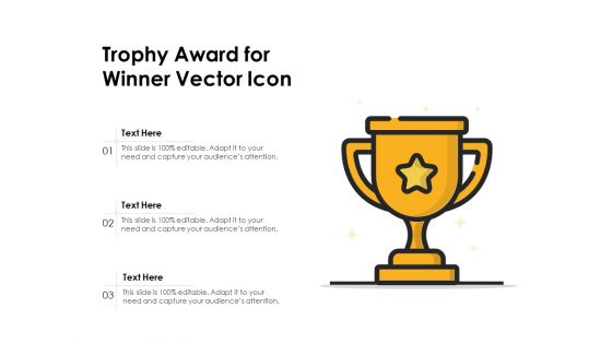 Trophy Award For Winner Vector Icon Ppt PowerPoint Presentation File Gallery PDF