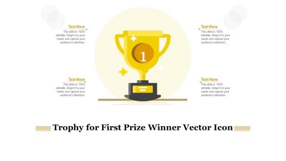 Trophy For First Prize Winner Vector Icon Ppt PowerPoint Presentation Model Graphics Design PDF