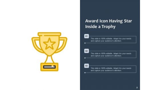 Trophy Icon Award Icon Circle Ppt PowerPoint Presentation Complete Deck