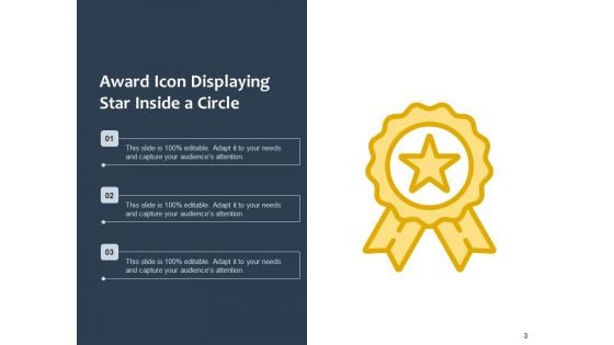 Trophy Icon Award Icon Circle Ppt PowerPoint Presentation Complete Deck