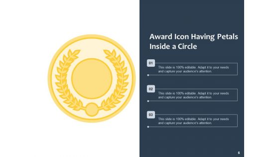 Trophy Icon Award Icon Circle Ppt PowerPoint Presentation Complete Deck