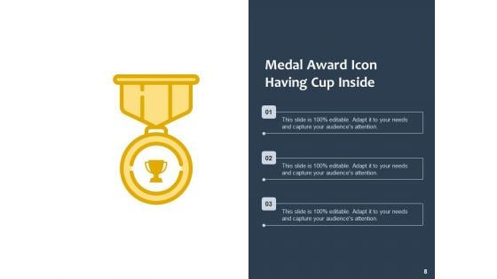 Trophy Icon Award Icon Circle Ppt PowerPoint Presentation Complete Deck