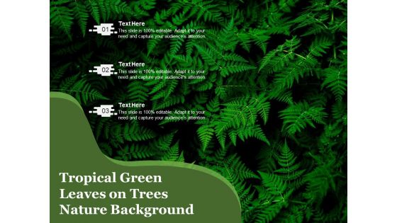 Tropical Green Leaves On Trees Nature Background Ppt PowerPoint Presentation Portfolio Outline PDF