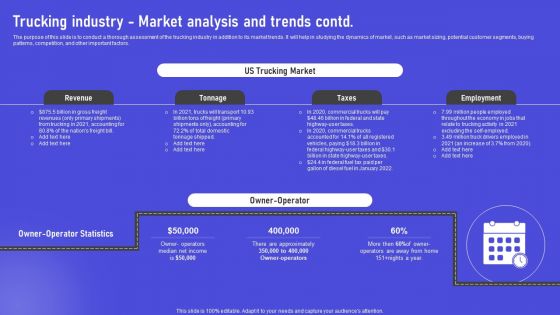 Trucking Industry Market Analysis And Trends Sample PDF