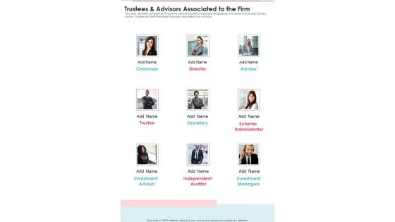 Trustees And Advisors Associated To The Firm One Pager Documents Trustees And Advisors Associated To The Firm One Pager Documents