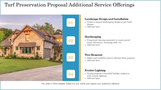 Turf Preservation Proposal Additional Service Offerings Ppt Visual Aids PDF