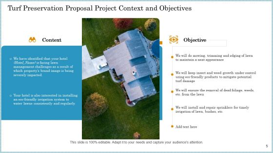 Turf Preservation Proposal Ppt PowerPoint Presentation Complete Deck With Slides