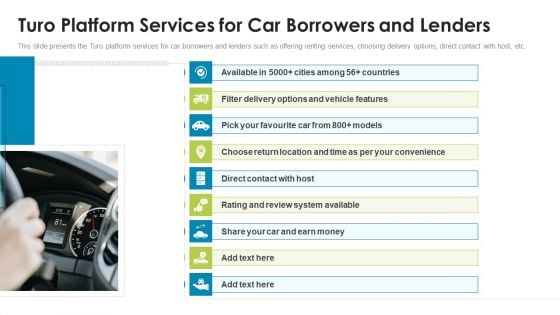 Turo Investor Capital Fundraising Pitch Deck Turo Platform Services For Car Borrowers And Lenders Ideas PDF