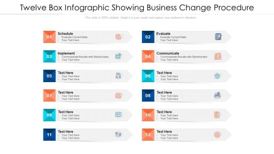 Twelve Box Infographic Showing Business Change Procedure Ppt PowerPoint Presentation File Background PDF Twelve Box Infographic Showing Business Change Procedure Ppt PowerPoint Presentation File Background PDF