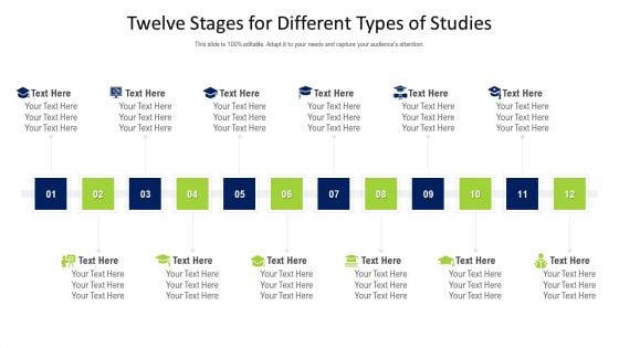 Twelve Stages For Different Types Of Studies Ppt PowerPoint Presentation Gallery Outline PDF Twelve Stages For Different Types Of Studies Ppt PowerPoint Presentation Gallery Outline PDF