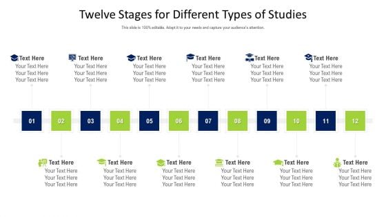 Twelve Stages For Different Types Of Studies Ppt PowerPoint Presentation Gallery Outline PDF