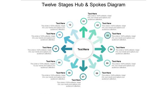 Twelve Stages Hub And Spokes Diagram Ppt PowerPoint Presentation File Elements