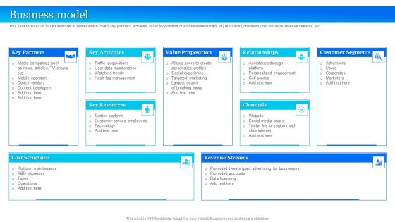 Twitter Company Summary Business Model Topics PDF