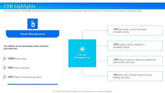 Twitter Company Summary CSR Highlights Pictures PDF