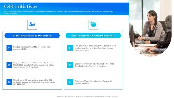 Twitter Company Summary CSR Initiatives Brochure PDF