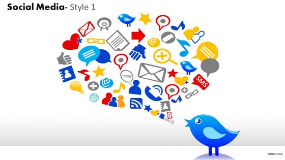 Twitter Social Media Icons PowerPoint Slides And Ppt Diagram Templates