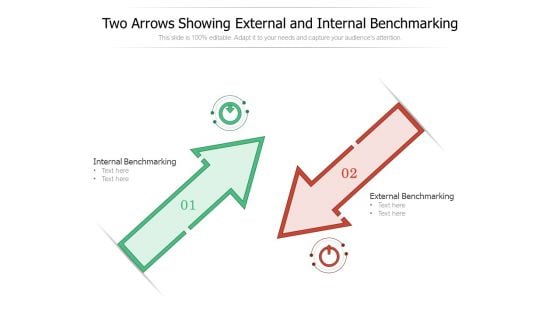 Two Arrows Showing External And Internal Benchmarking Ppt PowerPoint Presentation Inspiration Guide PDF