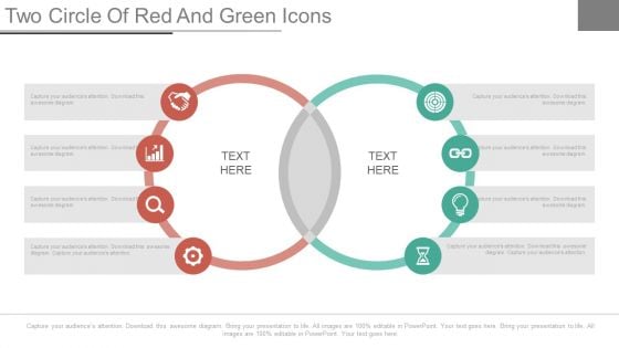 Two Circles Venn Diagram With Icons Powerpoint Slides