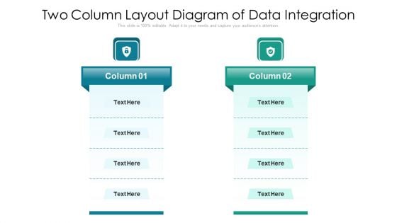 Two Column Layout Diagram Of Data Integration Ppt PowerPoint Presentation Layouts Demonstration PDF