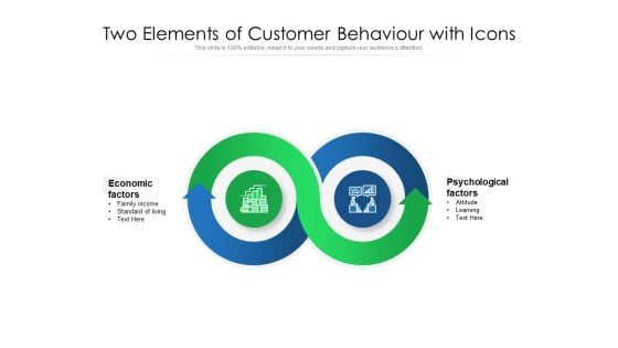 Two Elements Of Customer Behaviour With Icons Ppt PowerPoint Presentation File Templates PDF