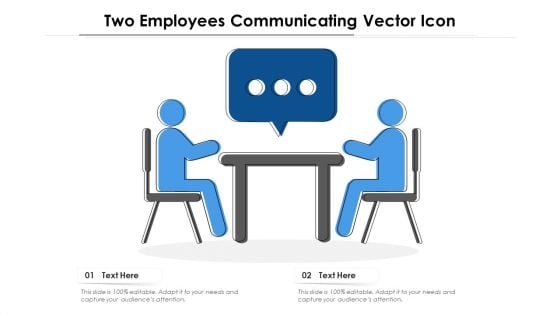 Two Employees Communicating Vector Icon Ppt PowerPoint Presentation Icon Infographic Template PDF