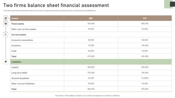 Two Firms Balance Sheet Financial Assessment Introduction PDF