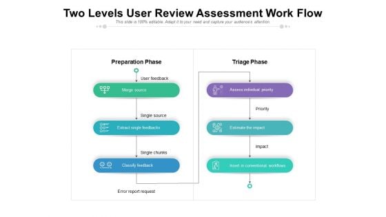 Two Levels User Review Assessment Work Flow Ppt PowerPoint Presentation Gallery Gridlines PDF