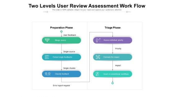 Two Levels User Review Assessment Work Flow Ppt PowerPoint Presentation Gallery Gridlines PDF